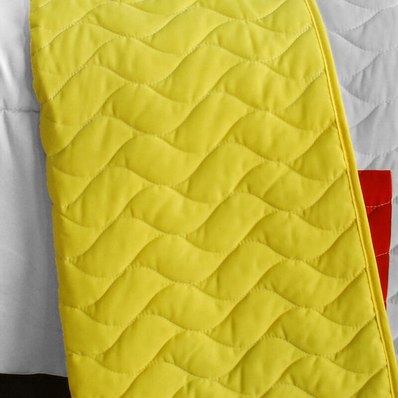 Queen Size 3PC Vermicelli Quilted Patchwork Quilt Set for Bedroom Decor-White image number 3