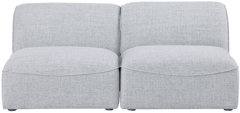 Meridian Furniture Miramar Grey Durable Linen Textured Modular Sofa