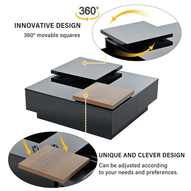 Merax Modern Square Wood Coffee Table