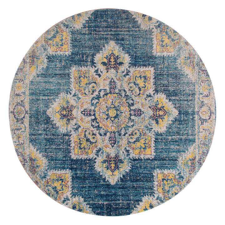 HomeRoots Medallion Round Rug