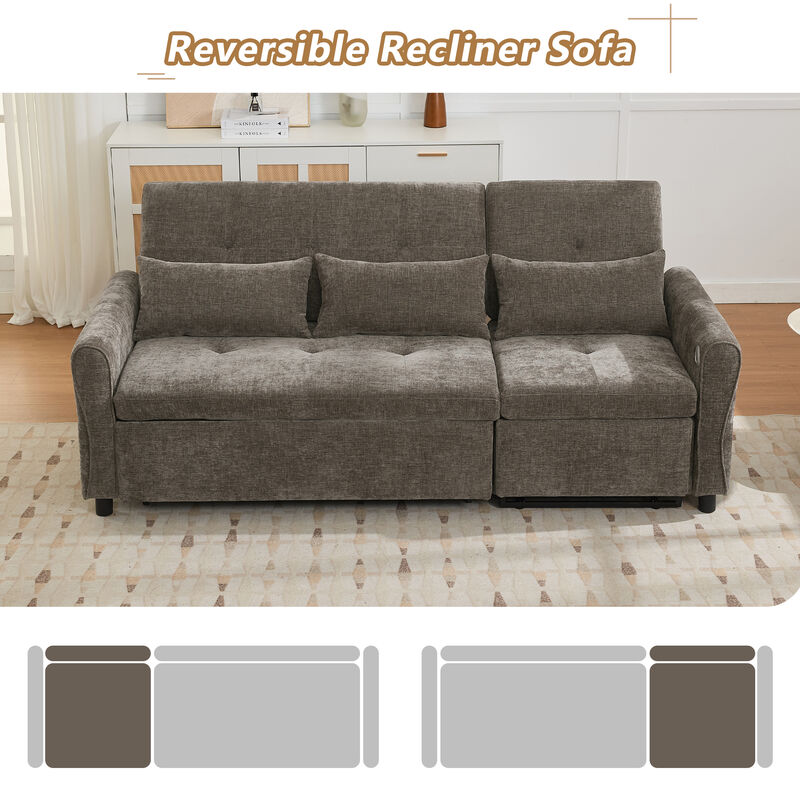 Merax hree-seater Sofa with a Sofa Bed and a Reversible Recliner Sofa