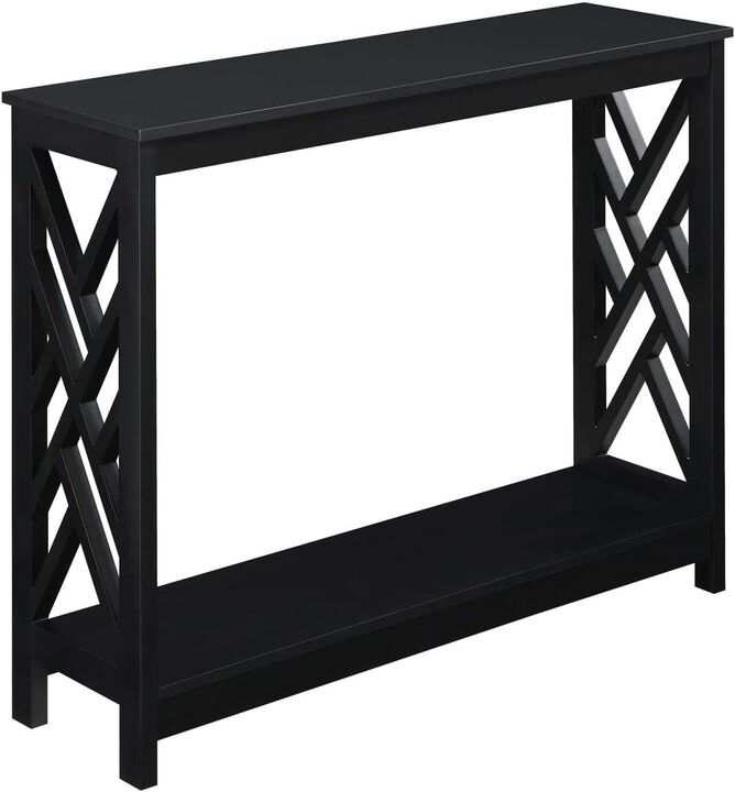 Convenience Concepts Titan Console Table with Shelf, Black