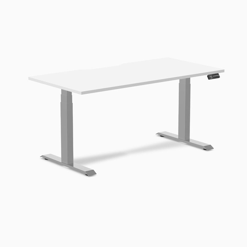 Desky Dual Scalloped Laminate Sit Stand Desk image number 0