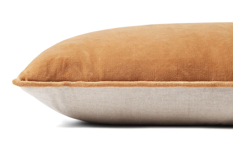 PMH1153 Spice/Natural 13''x35'' Down Pillow by Magnolia Home by Joanna Gaines x Loloi