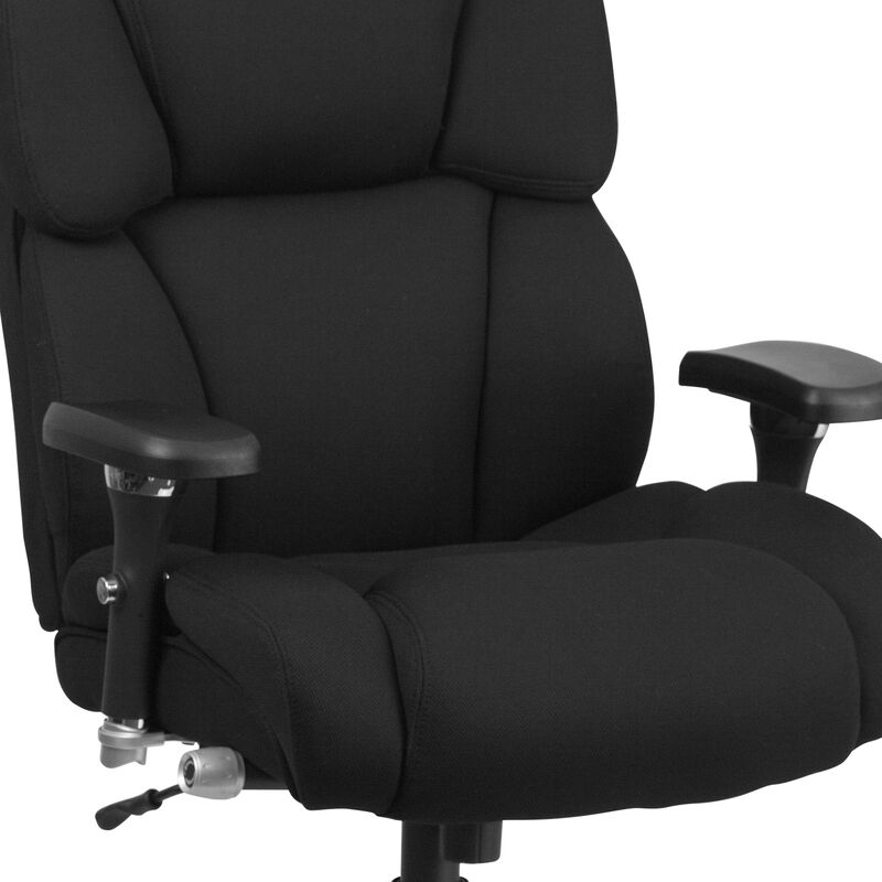 HERCULES Series 24/7 Intensive Use Big & Tall 400 lb. Rated Black Fabric Executive Ergonomic Office Chair with Lumbar Knob image number 7
