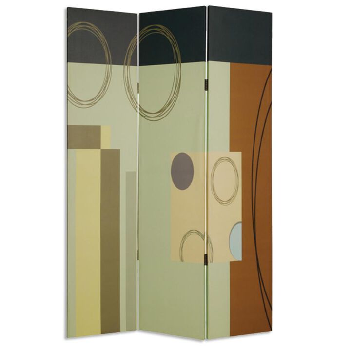 Wood Frame Canvas 3-Panel Screen for Stylish Room Division and Privacy