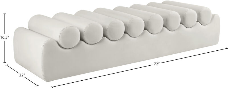 Meridian Furniture Rumble Cream Vegan Leather Bench