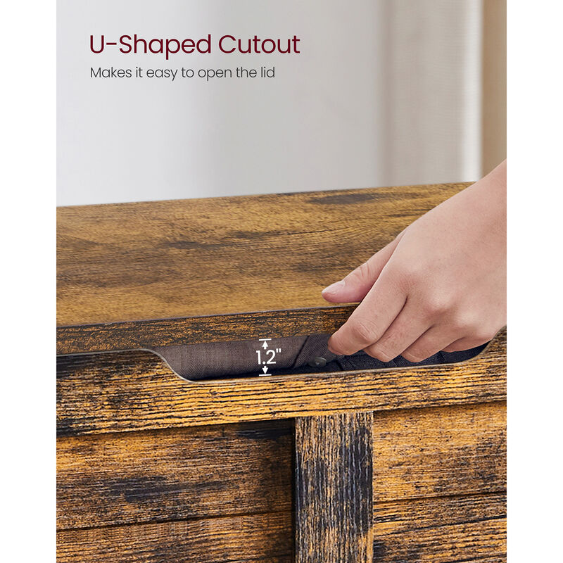 Storage Bench Trunk with 2 Soft-Close Hinges &ndash; Secure Lid Chest for Clothes, Pillows, or Playroom Use image number 8
