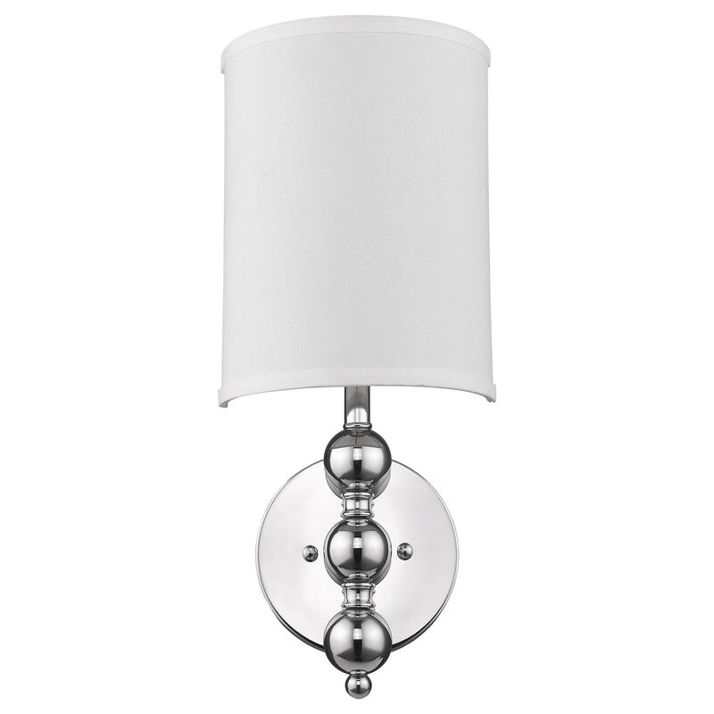 Hivvago Silver Chrome Wall Light with Linen Fabric Shade
