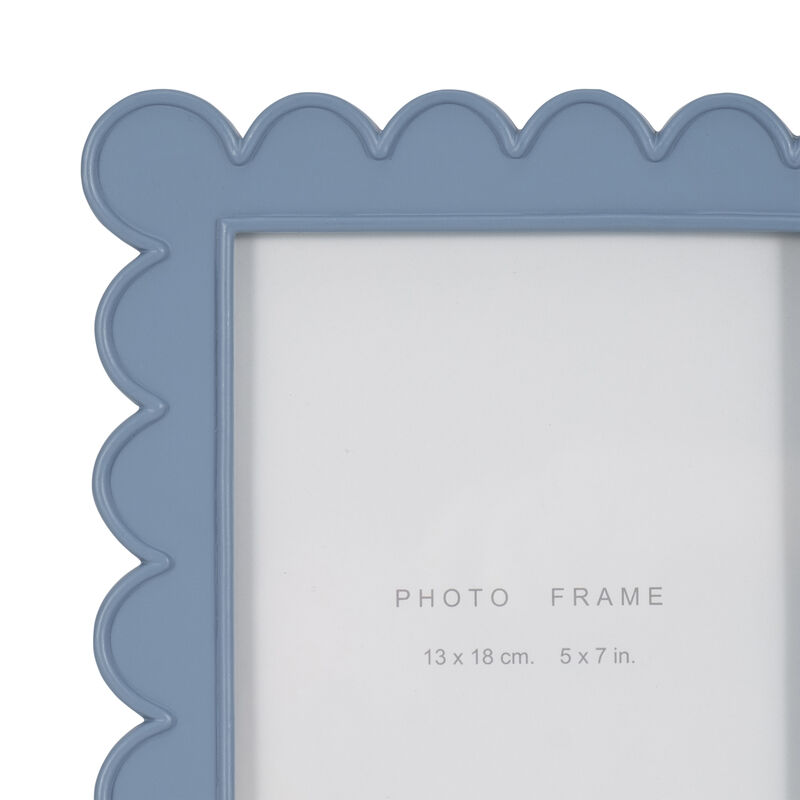 5x7 Scallop Edge Photo Frame, Blue image number 3