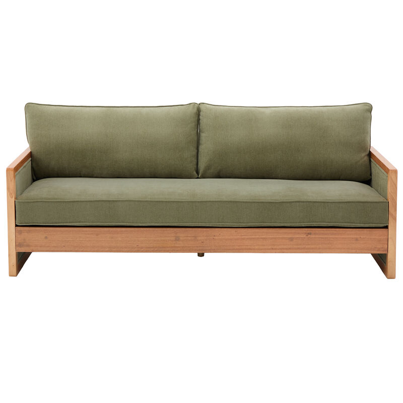 Merax Modern 3-Seater Chenille Sofa with Solid Rubberwood Armrests image number 0