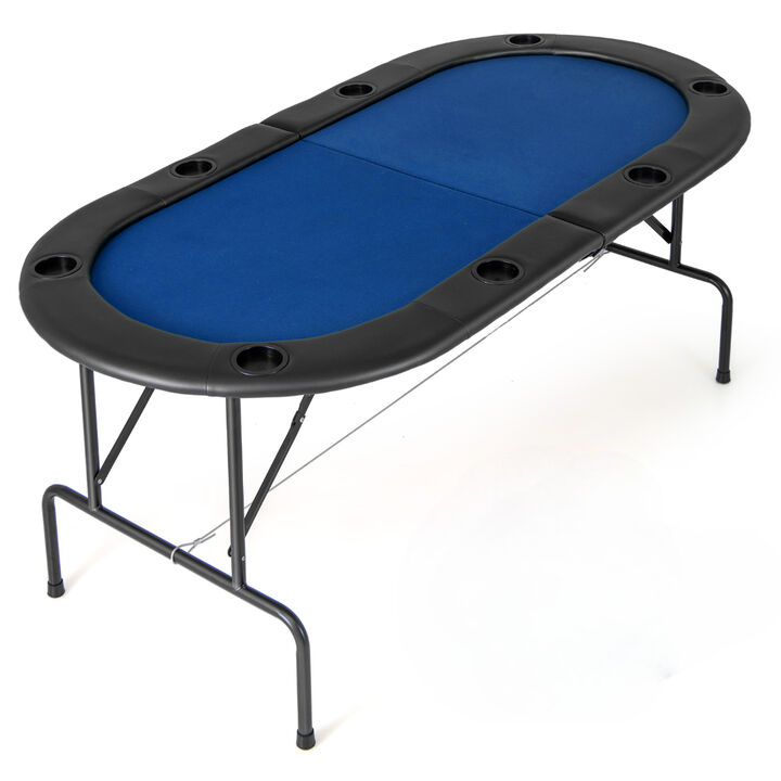 Foldable Poker Table for 8 Players with Spacious Playing Surface