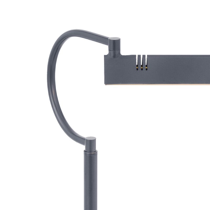 Modern Desk Lamp with LED Light and 2 USB Ports, 18 Inch Iron Gray Finish image number 5