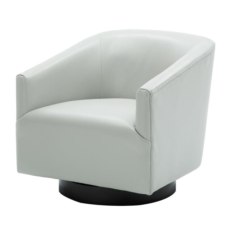 Comfort Pointe Gaven Dove Grey Wood Base Swivel Chair