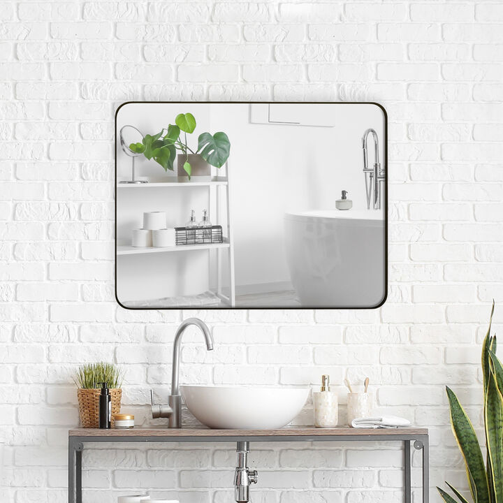 ELEMENT ACE Contemporary Rectangular Wall Mirror with Metal Frame for Modern Home Decor Enhancement