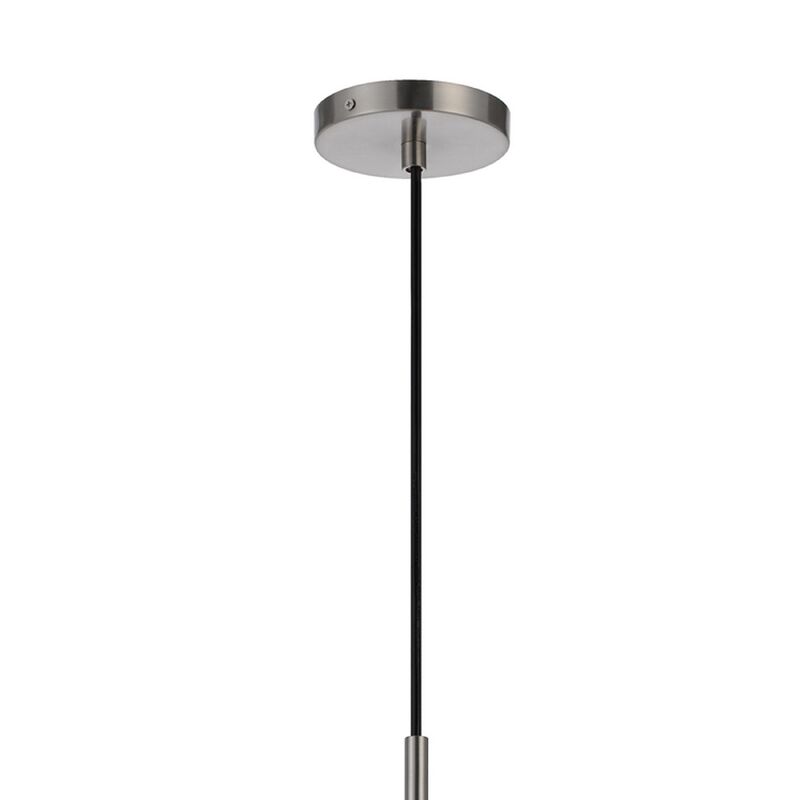 Pendant Light, Adjustable Height, Hand Blown Glass, Wood Accent, Silver image number 5