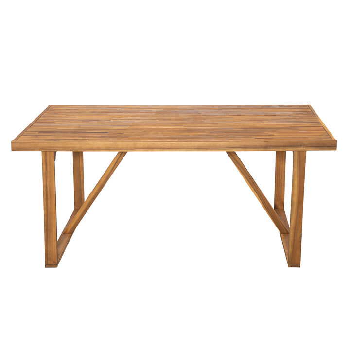 Trukdu Wood Outdoor Dining Table