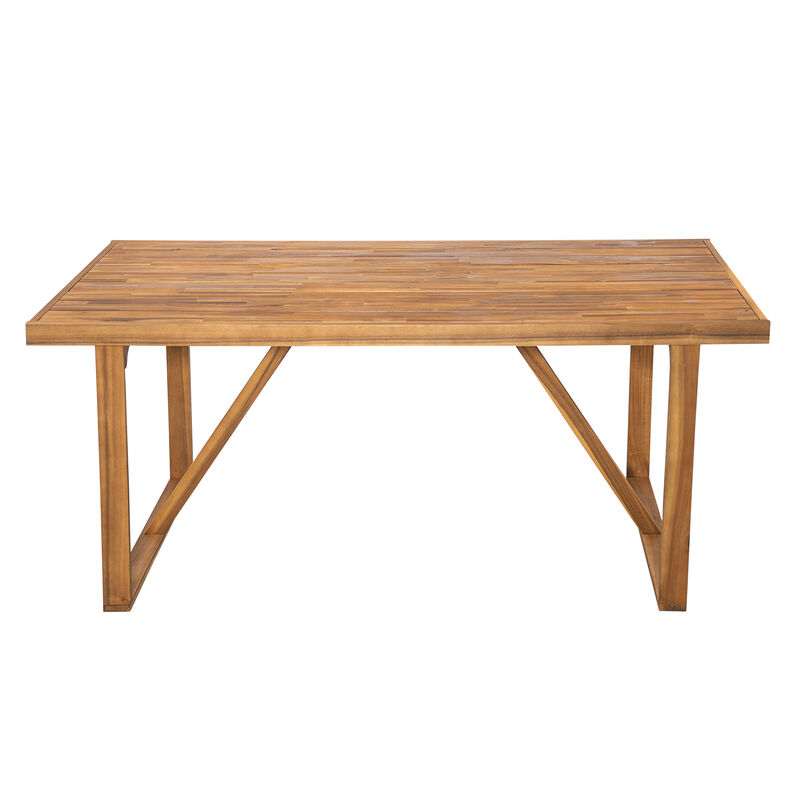 Trukdu Wood Outdoor Dining Table image number 0