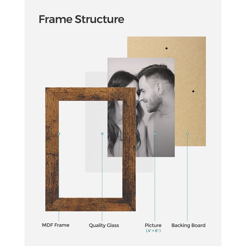 4x6 Collage Picture Frames Set of 4 Multi Photo Wall Frames image number 4