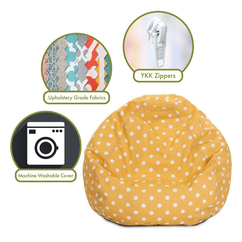 Majestic Home Goods Large Bean Bag Ikat Dot Citrus