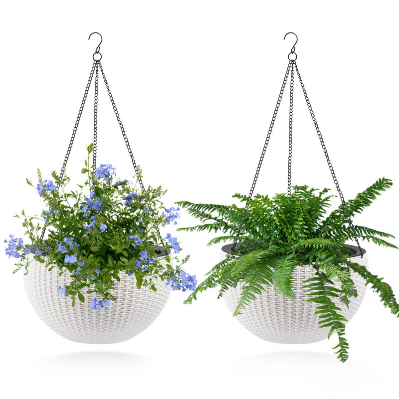 WOW PIONEER Self-Watering Hanging Planter Large Capacity Root-Rot Resistant Water Storage Water Level Indicator image number 6