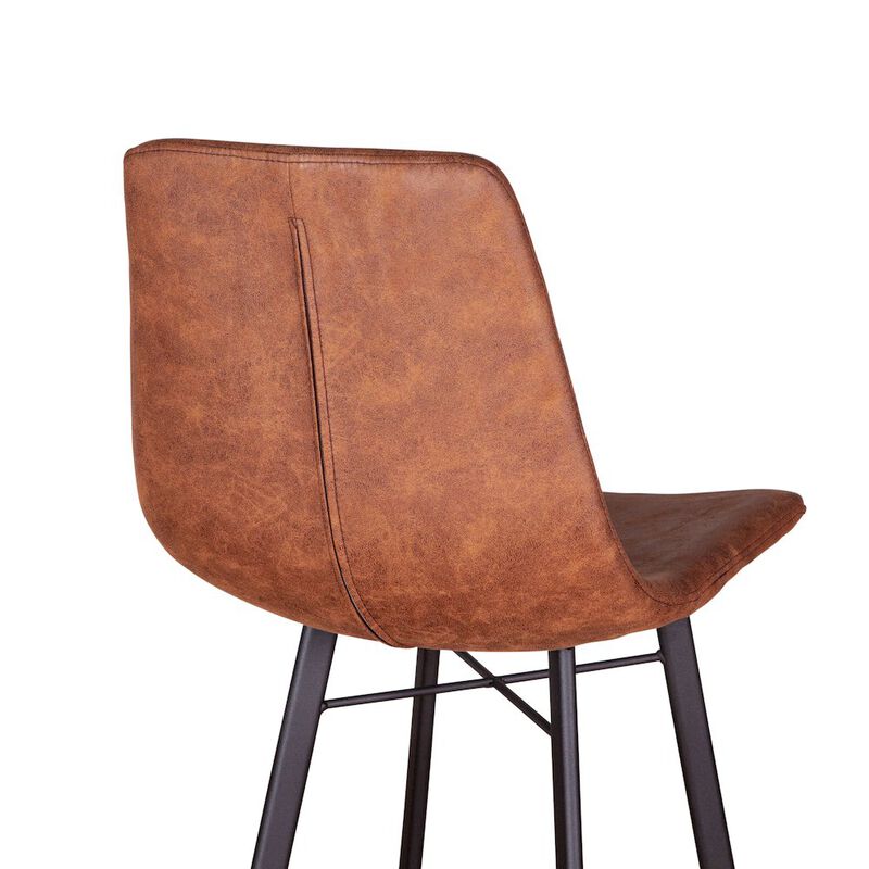 World Interiors Hudson Bar Chair in Trapper Brown Microfiber image number 2
