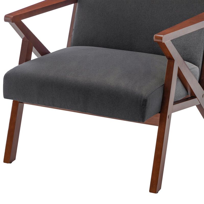 Convenience Concepts Take a Seat Cliff Mid-Century Modern Accent Lounge Armchair with Ottoman