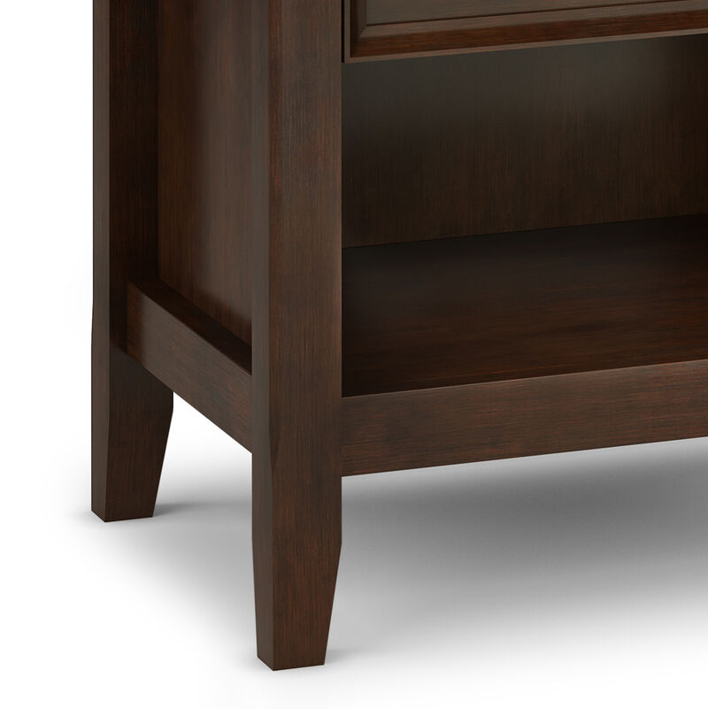 Amherst SOLID WOOD 24 inch Wide Traditional Bedside Nightstand Table in Russet Brown