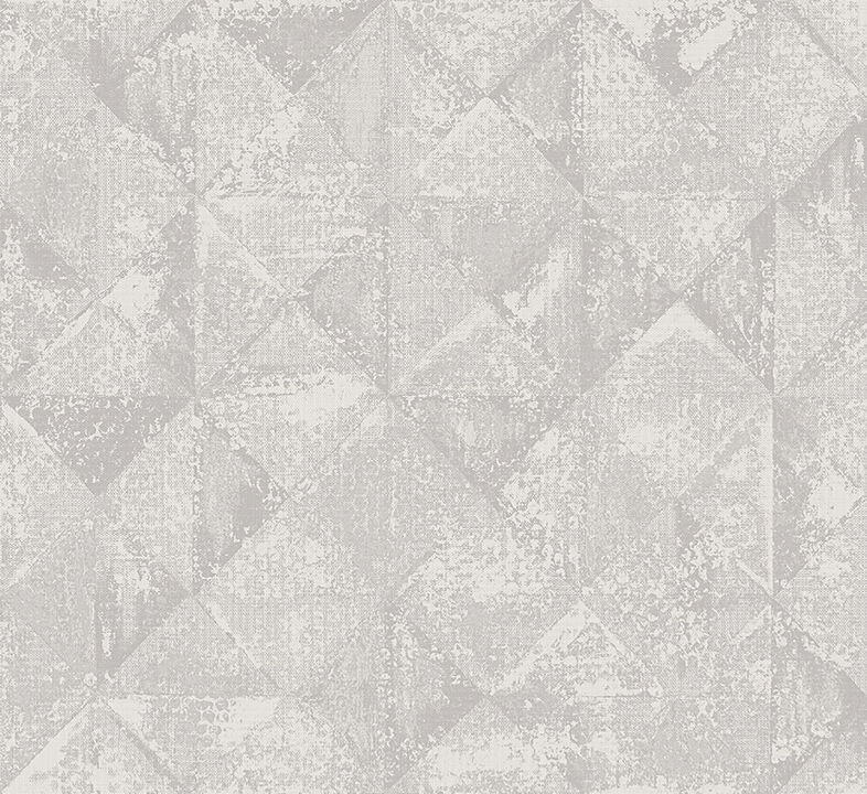 Demir Grey Distressed Geometric Wallpaper (Set of 2)