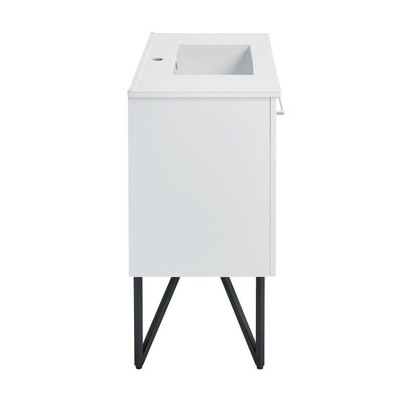 Annecy 36" Freestanding Bathroom Vanity in White with Sink Top image number 7