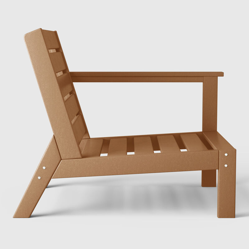 WestinTrends Outdoor Modern HDPE Patio Club Chair with Deep Seat Cushions