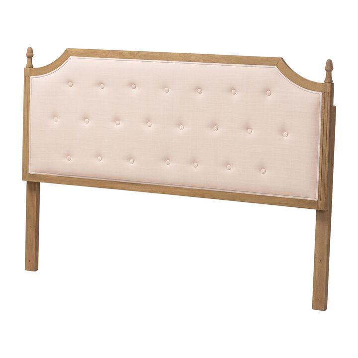 Baxton Studio Lourdes Upholstered Headboard with Solid Wood Frame - Tufted Backrest Panel with Curved Top, Elegant Bedroom D&eacute;cor, Queen Size
