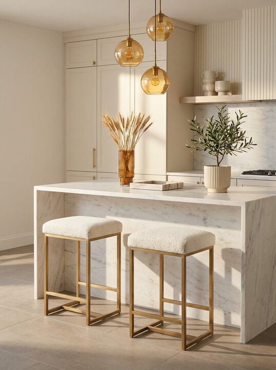 Pinrose Snow Backless Stool