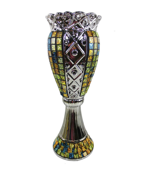 Dolce Mela Tall Decorative Ceramic & Glass Vase