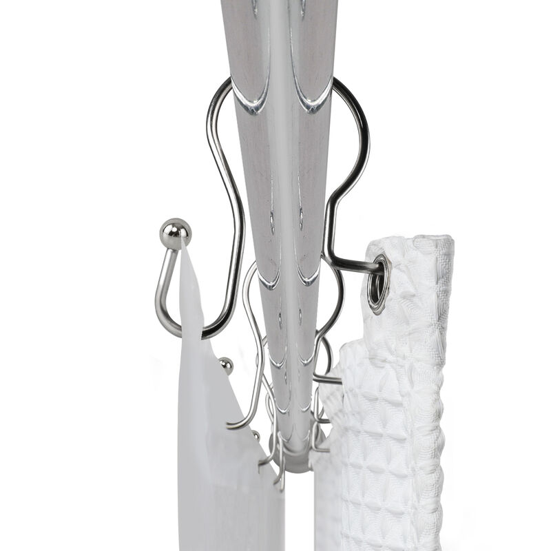 Metal Double Shower Curtain Hooks, Set of 12 image number 2