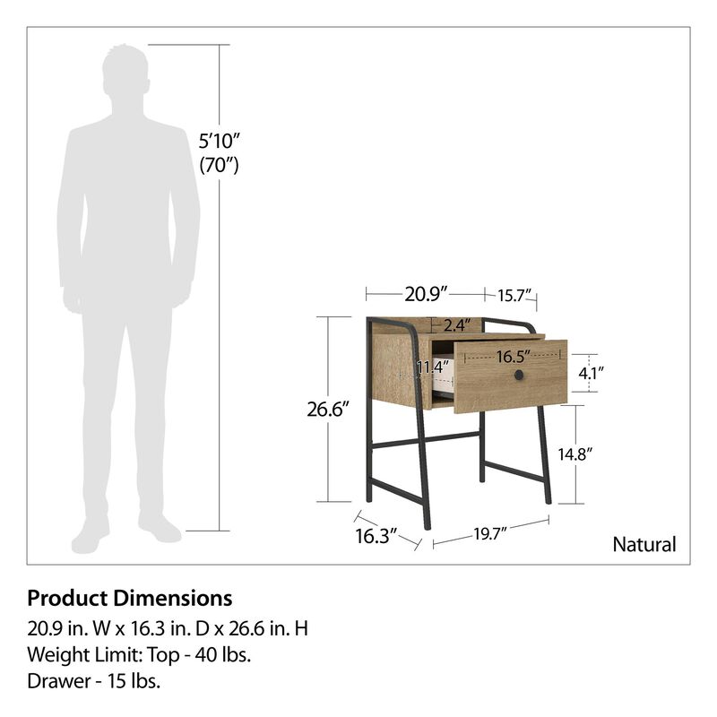 Bushwick Nightstand with Drawer