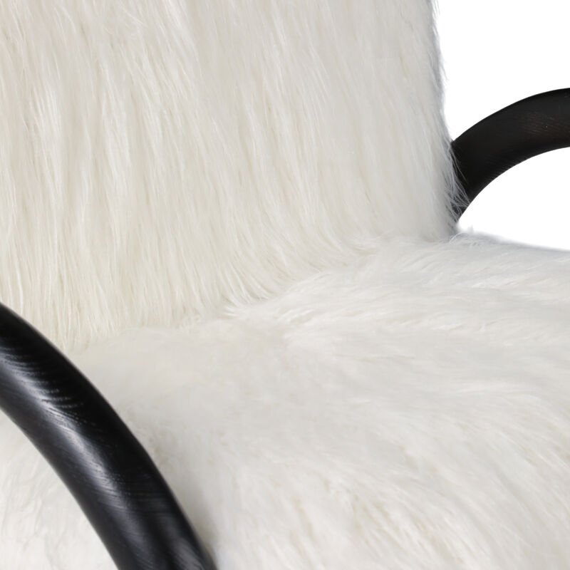 Curved Arm Furry Accent Chair image number 4