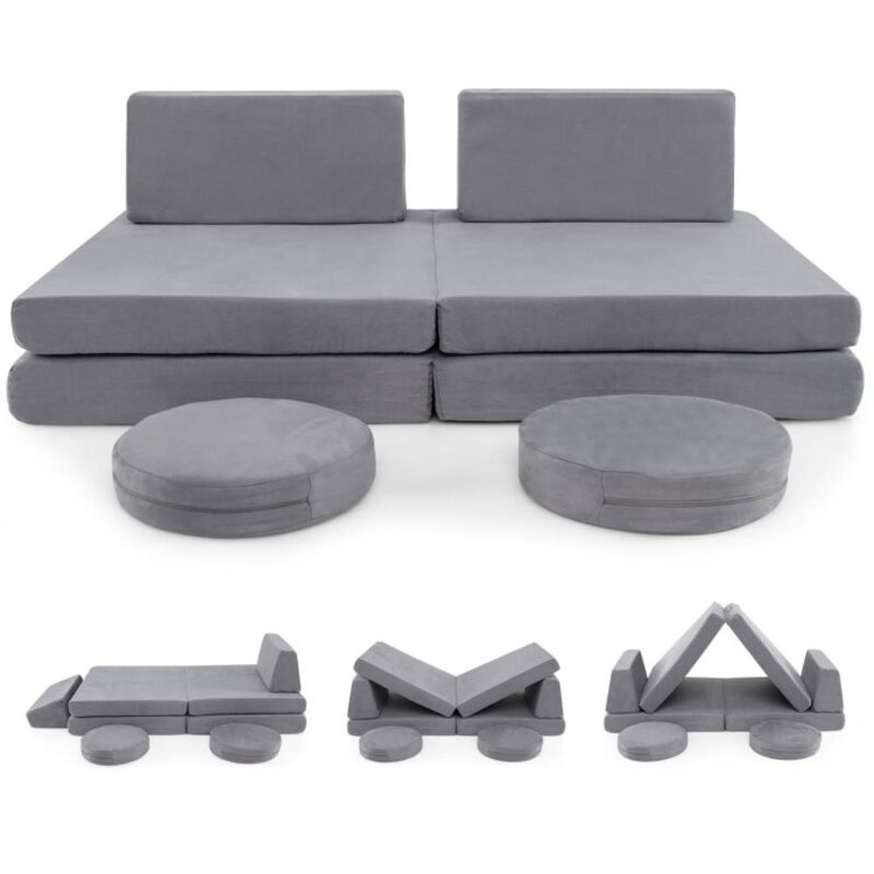 Hivvago Modular Kids Play Couch Set with Washable Covers for Living Room Playroom