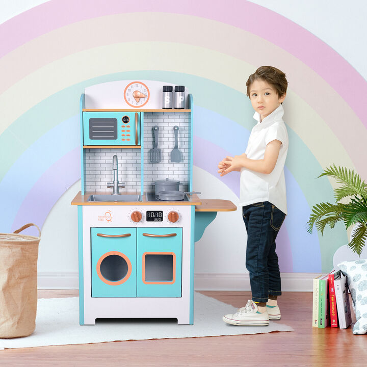 Teamson Kids - Little Chef Santos Retro Play Kitchen - Aqua/Wood