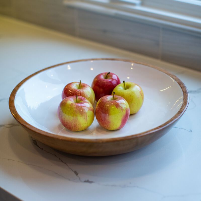 Jeanne Fitz Wood + White Collection Mango Wood Serving Bowl, Large image number 2