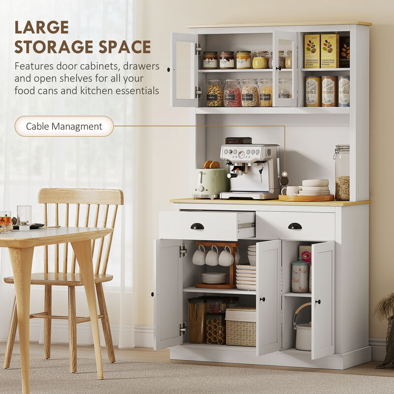 Hivvago Kitchen Storage Hutch with Adjustable Shelves image number 3