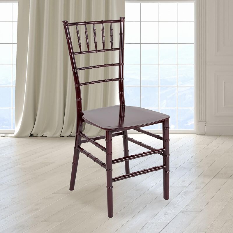 Flash Furniture HERCULES Series Mahogany Resin Stacking Chiavari Chair image number 1