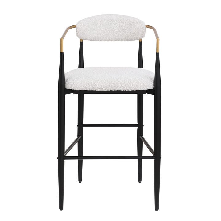Merax Counter Height Upholstered Bar Stools with Metal Legs( 2 PCS)