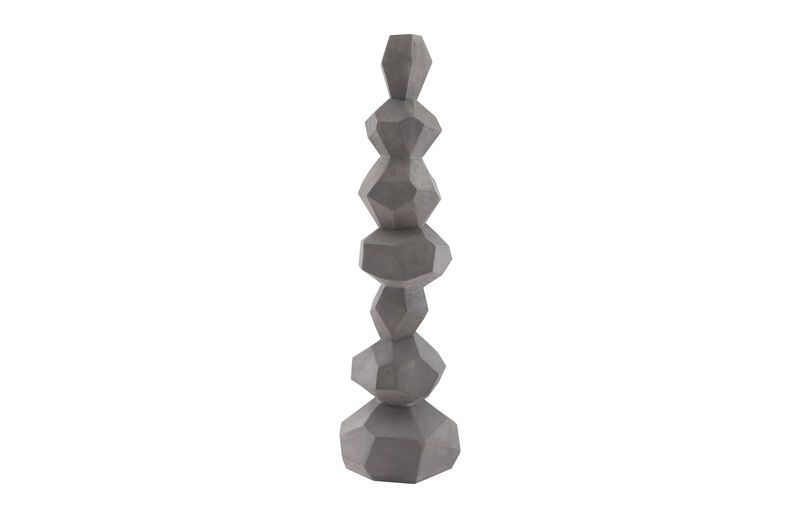 Faceted Rock Column Sculpture
