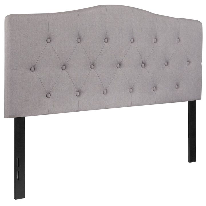 Flash Furniture Tufted Upholstered Full Size Headboard in Light Gray Fabric