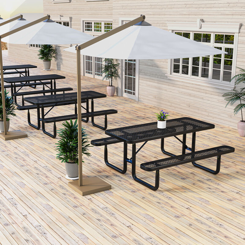 Outdoor Picnic Table and Bench Set &ndash; Durable Dining Set for Patio or Backyard image number 5