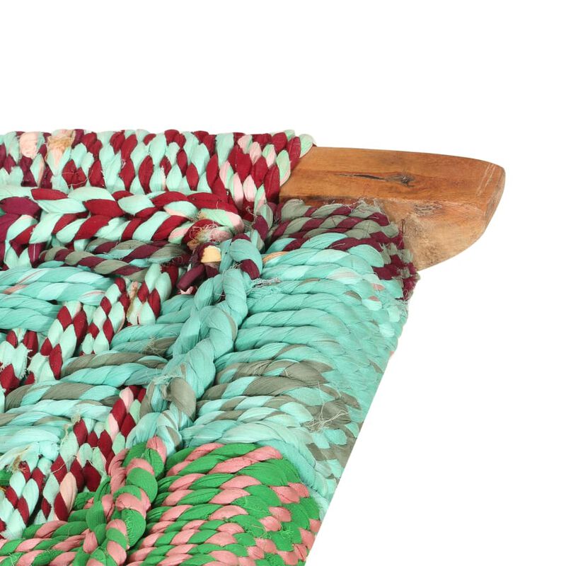 vidaXL Folding Chindi Chair Multicolors Fabric image number 6