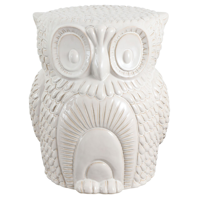 Millie 17.5" Classic Vintage Ceramic Indoor/Outdoor Owl Garden Stool