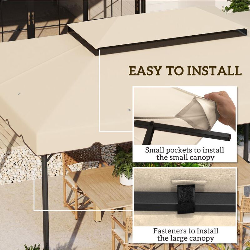 Hivvago Double Vented Roof 13' x 10' Gazebo Canopy image number 4