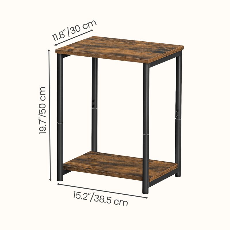 2 Tier Side Tables Set of 2 for Living Room and Bedroom Decor image number 6